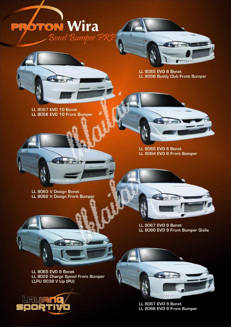 Pare-chocs de capot Proton Wira [Matériau FRP] - Kits de carrosserie (Perak, fin...