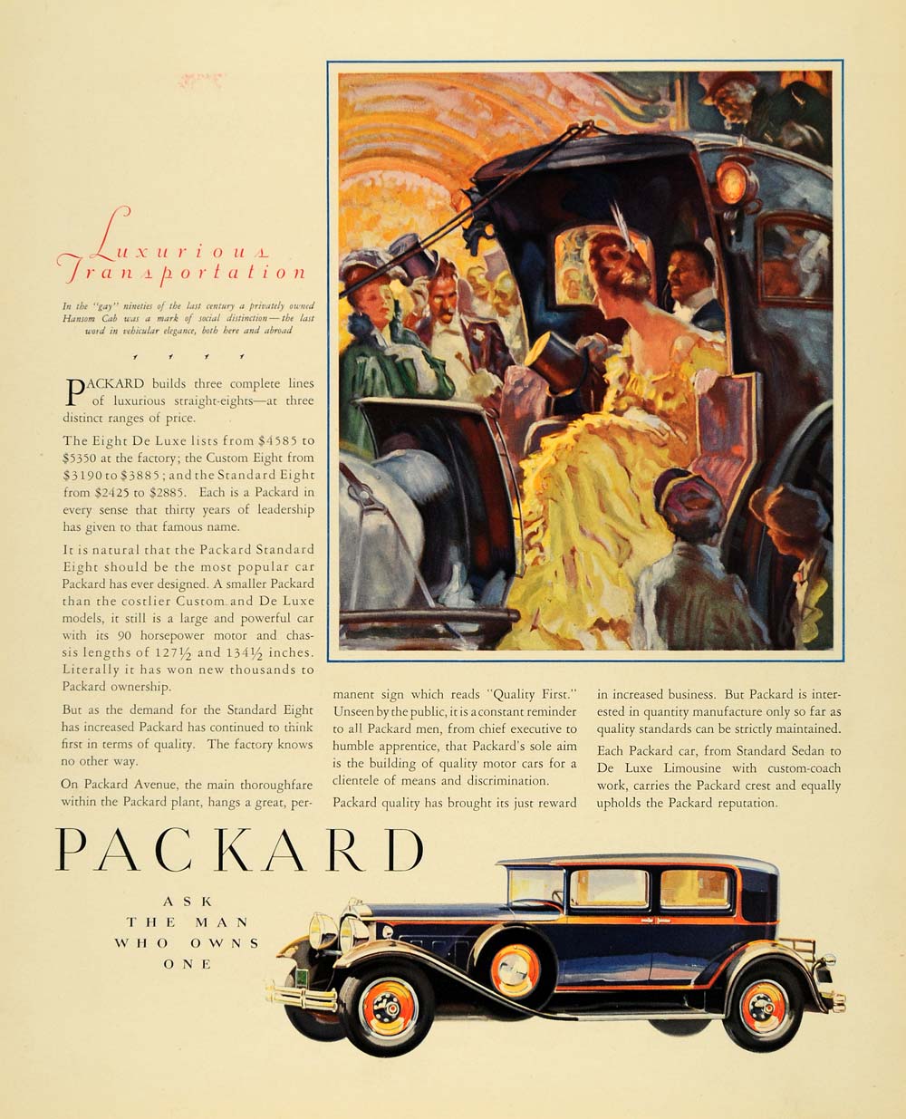 1930 Annonce Packard Automobile Huit De Luxe Auto-ORIGINAL...