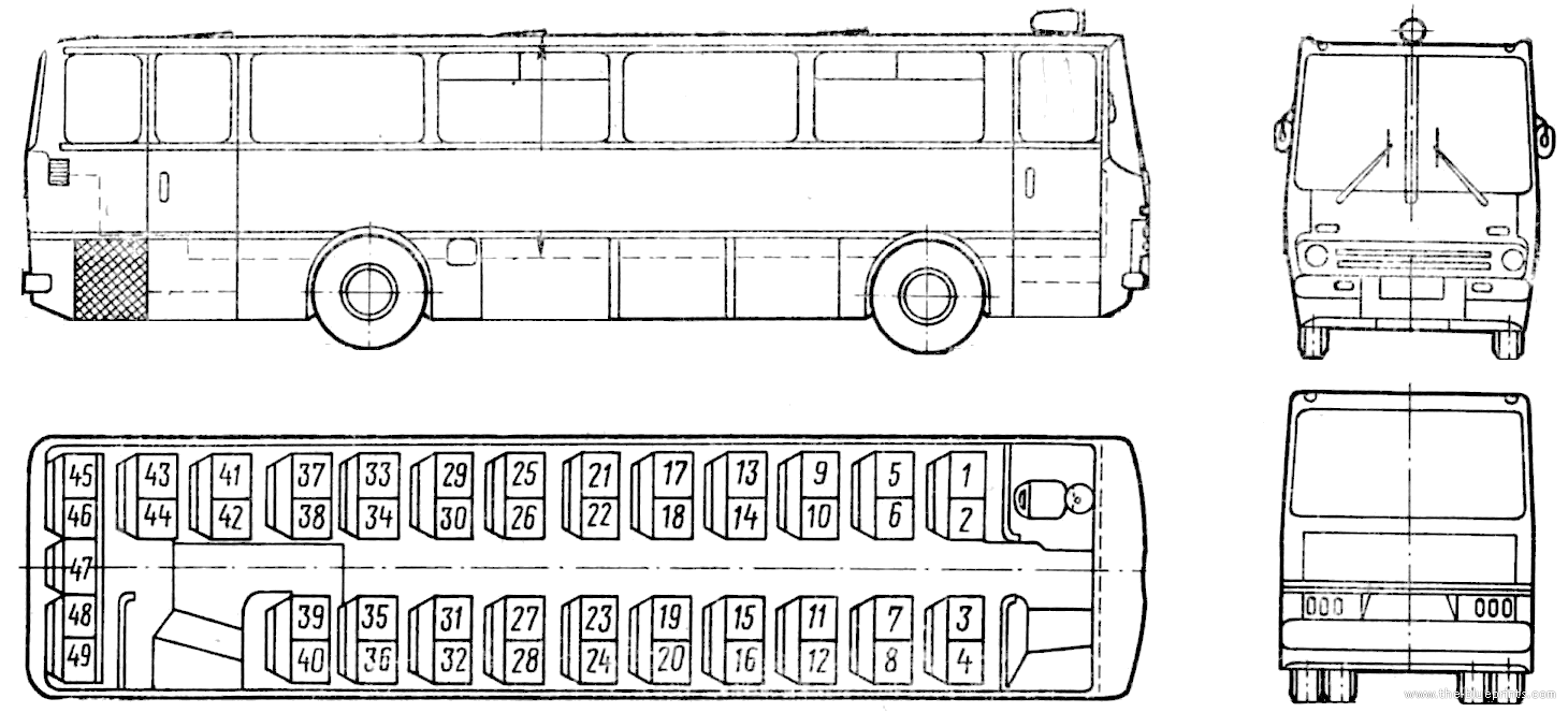 The-Blueprints.com - Plans > Bus > Ikarus > Ikarus 255