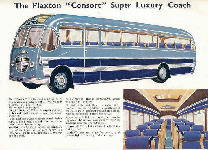 transpress nouvelle-Zélande : 1956 Bus de la compagnie Bedford Plaxton