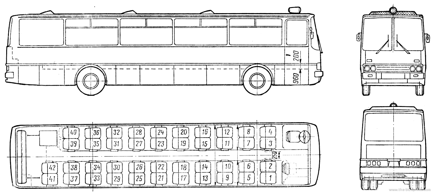 The-Blueprints.com - Plans > Bus > Ikarus > Ikarus 250