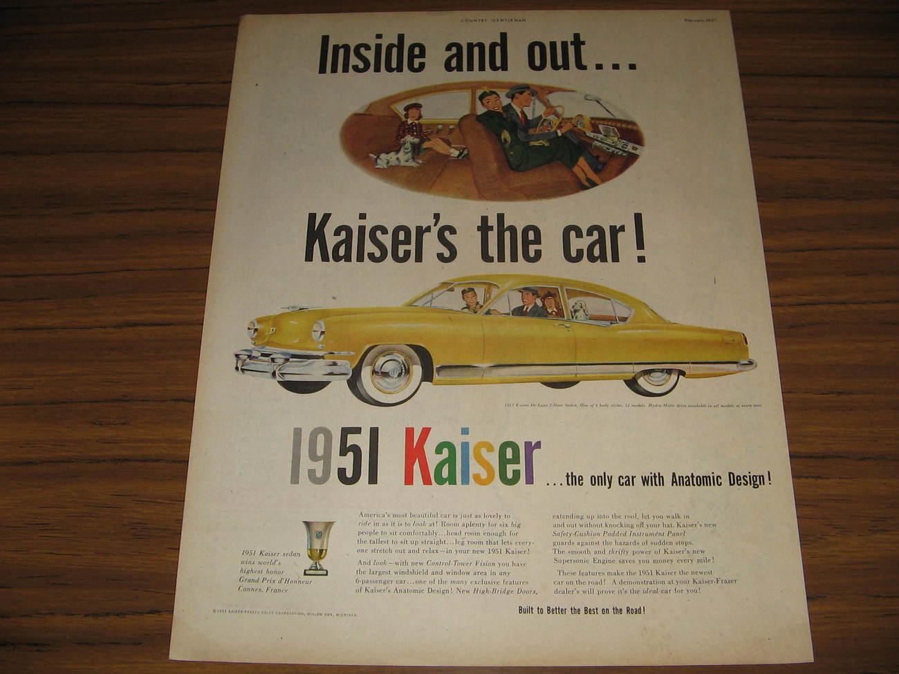 1951 Vintage Annonce La '51 Kaiser Deluxe Berline 2 Portes Happy Family / eBay