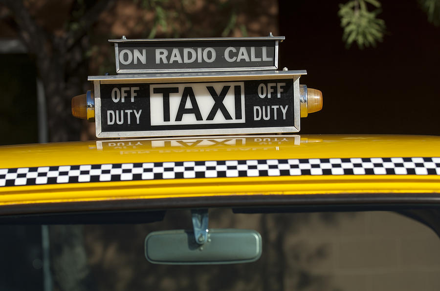 Signe de Service de Taxi Checker Taxi 2 Photographie de Jill Reger-Checker...