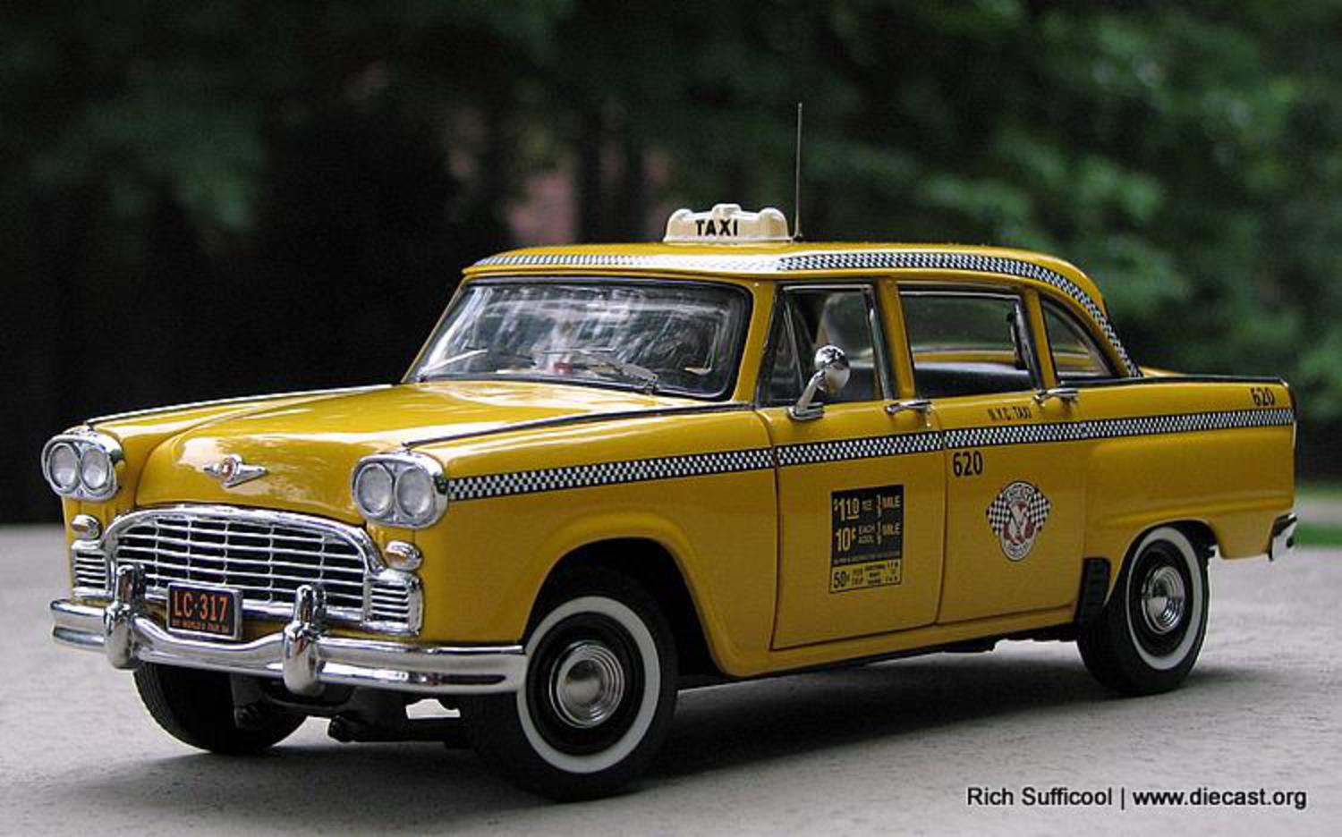 Cabine de Taxi à carreaux Franklin Mint 1:24 1963 - Zone Moulée sous pression