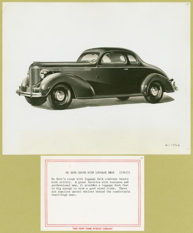 Coupe de Soto avec pont à bagages, 1938 (?) - Numéro d'identification: 1570616 - NYPL...