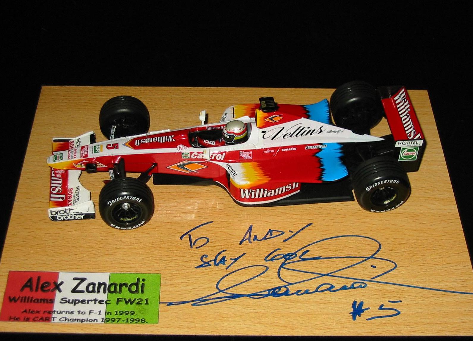 1/18 Alex Zanardi Williams FW21 1999 - Voitures modèles F1 signées