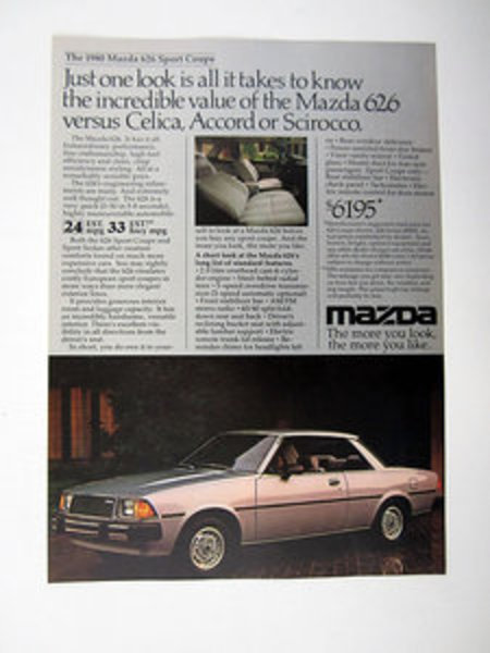 1980 Mazda 626 Sport Coupé Impression Annonce Publicitaire / eBay