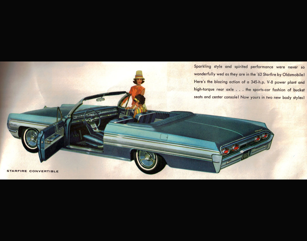Affiche Publicitaire Automobile Convertible Oldsmobile Starfire 1962 11 x 14 |