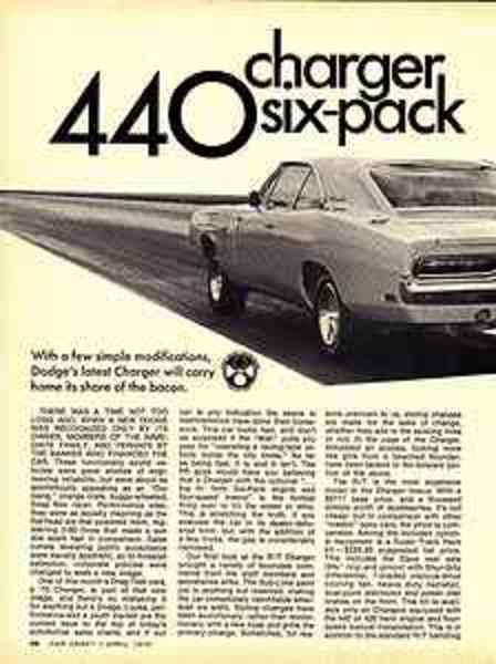 1970 DODGE CHARGER 440 SIX-PACK ~ SUPER ARTICLE ORIGINAL DE 4 PAGES / ANNONCE / eBay