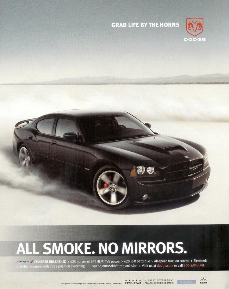 2007 Dodge Charger SRT-8 Annonce. Tout Fume. Pas de miroirs.