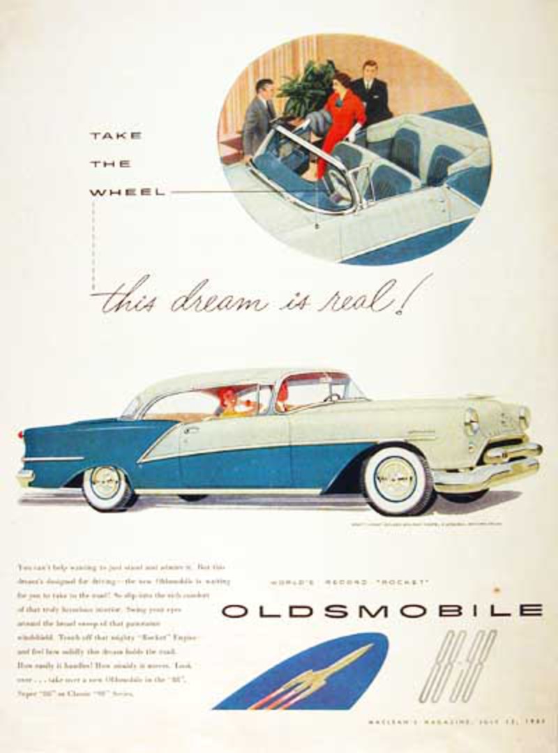 Coupe de vacances Oldsmobile 98 de 1954. 1954 Oldsmobile 98 #000608