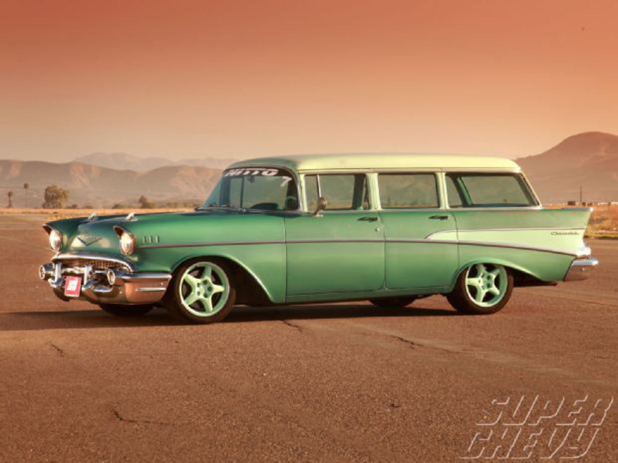1957 Chevy 210 Chariot d'angle Carvin' Family Hauler