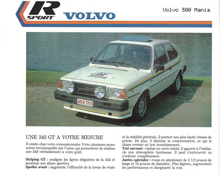 Volvo 343 R-sport n° 5 - 1981 - Bientôt avec B23 et Solex ADDHE C45 R-sport