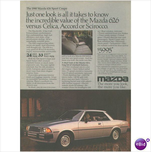 1980 Mazda 626 Sport Coupé Annonce environ 7,5 