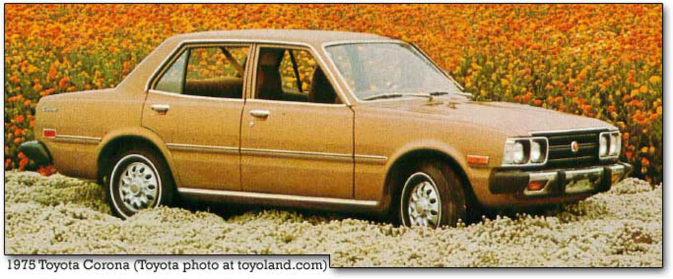 Toyota Corona 1975. Trois transmissions étaient disponibles (rapports de démultiplication