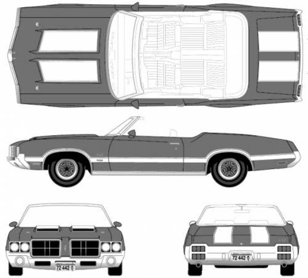 Oldsmobile Cutlass 442 Cabriolet (1972) Dimensions de l'image originale : 709 x