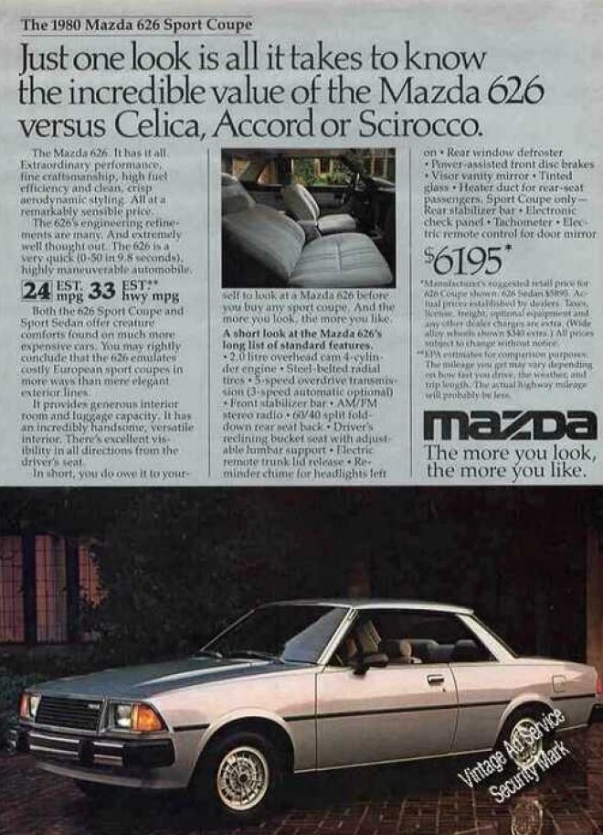 Voiture photo Mazda 626 Sport Coupé (1980). #/ Â