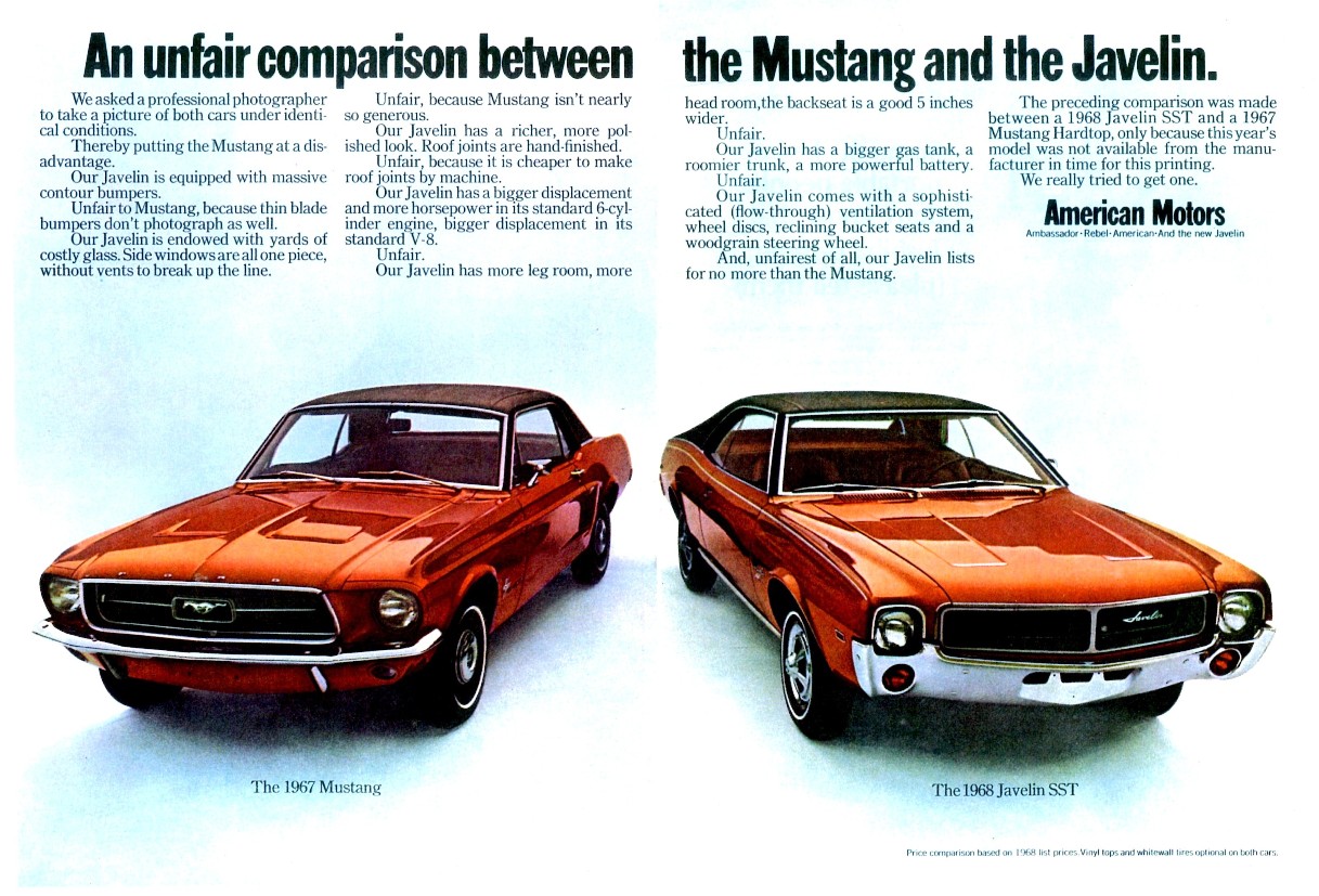 1968 AMC Javelin SST vs 1967 Ford Mustang / Flickr - Partage de photos!