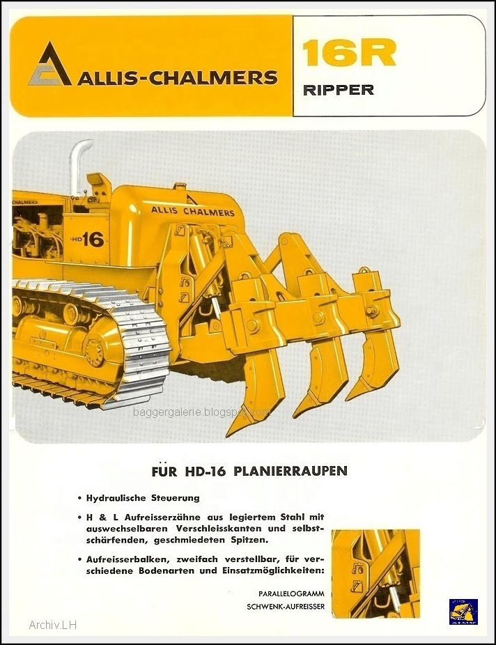 Baumaschinen Prospekte: Ripper Bulldozer Allis Chalmers