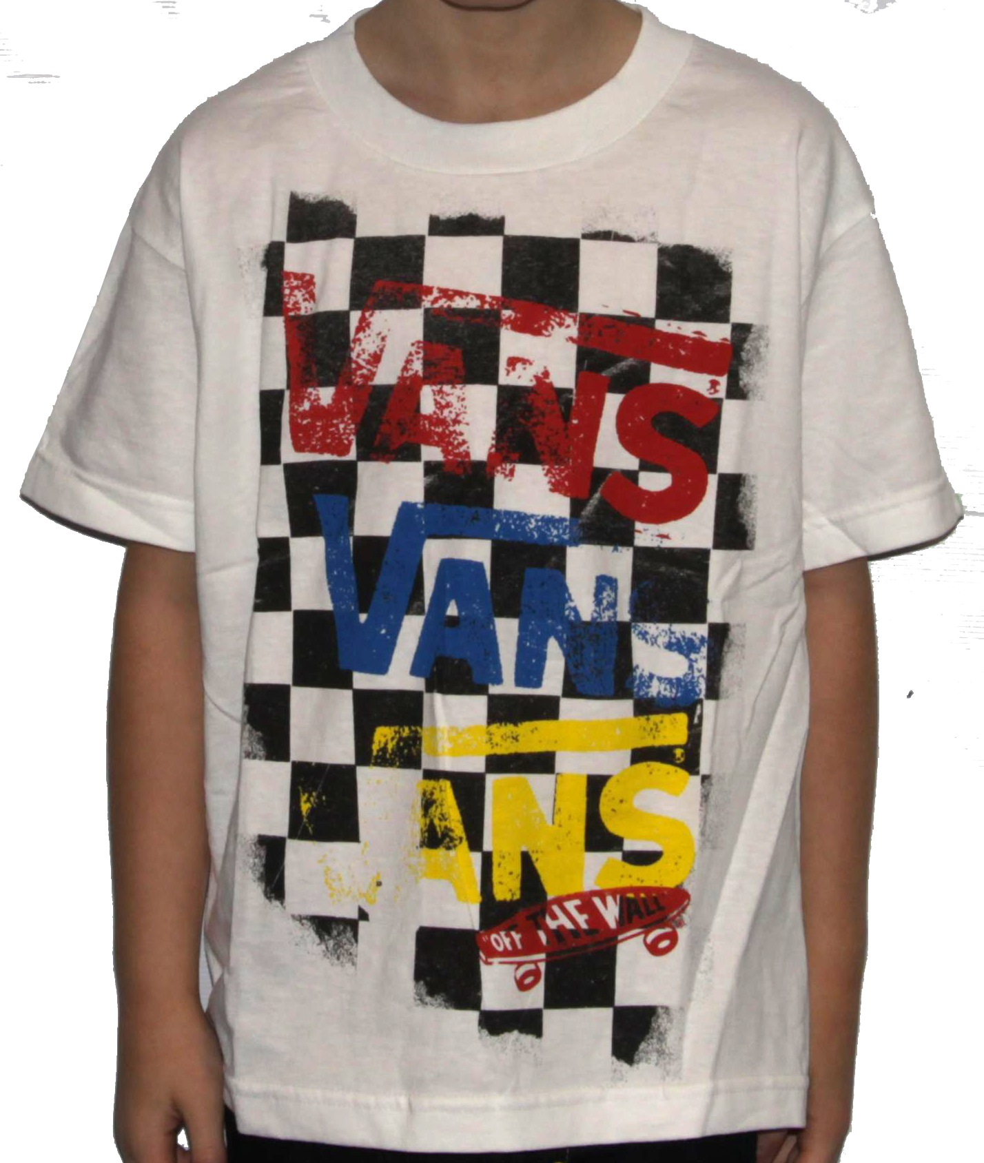 T-shirt à carreaux Vans Flying V pour enfants Blanc (pEtite Jeunesse (7-8 Ans...