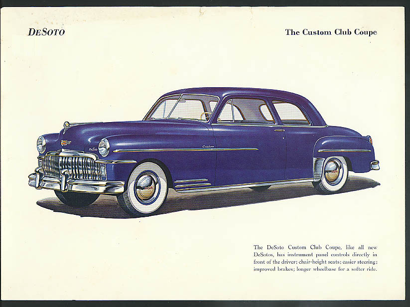 1949 De Soto Coupe Club Personnalisée impression couleur 9 x 12 1/