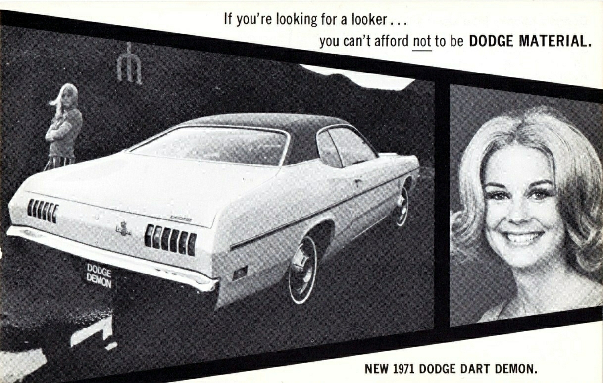 1971 Dodge Dart Demon avec Miss Cheryl Miller, Dodge Girl / Flickr...