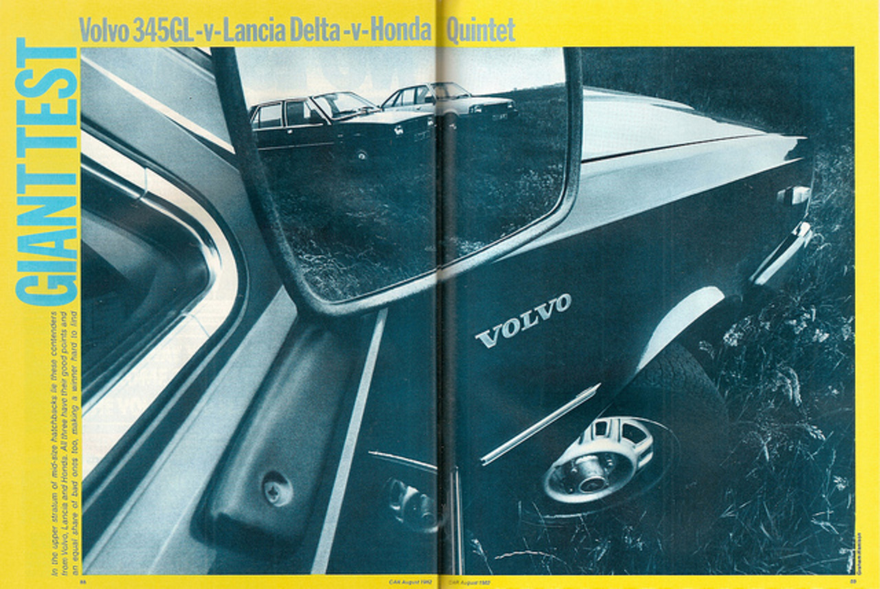 Essai routier du groupe Honda Quintet - Lancia Delta 1500 & Volvo 345 GL...