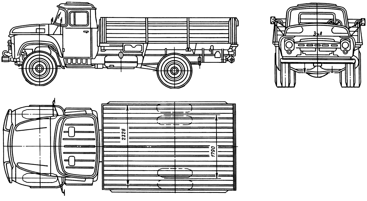 Plans de VOITURE - 1962 Plan de camion ZIL 130-80