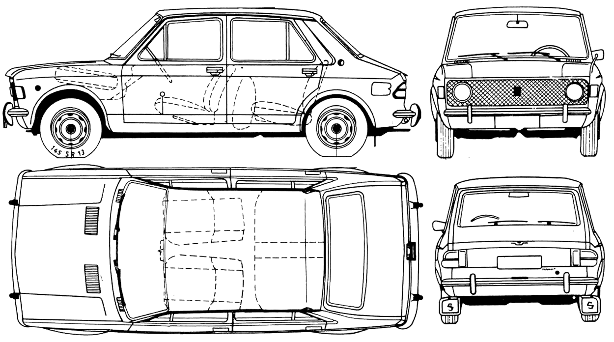 Plans de VOITURE - Plan de berline Zastava Yugo 1100 1980