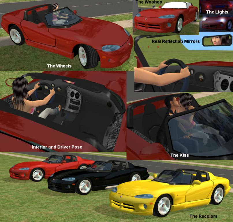 Mod Les Sims - Ma deuxième Voiture: Dodge Viper RT / 10 Roadster