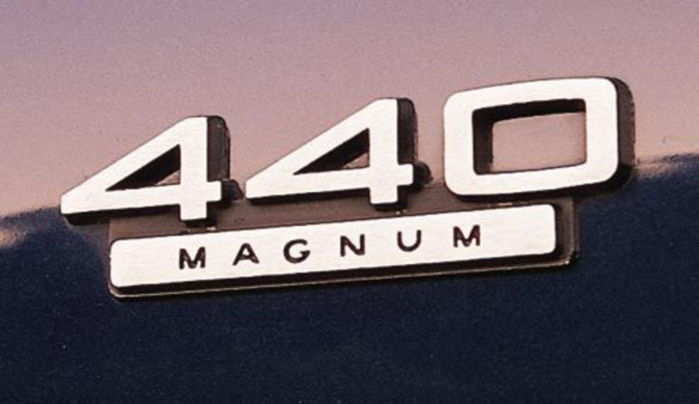 Vue emblème Dodge Charger 440 Magnum 1966. Vue de l'Emblème du Chargeur 440 Magnum
