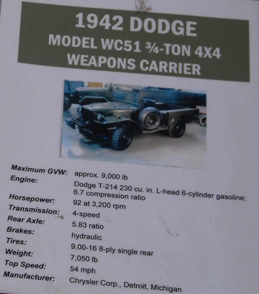 Dodge WC - Porte-armes 4X4 De 51 Tonnes. Voir Télécharger le fond d'écran. 441x500