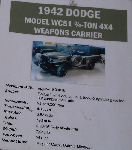 Dodge WC - Porte-armes 4X4 de 51 Tonnes